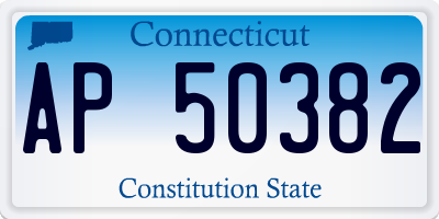CT license plate AP50382