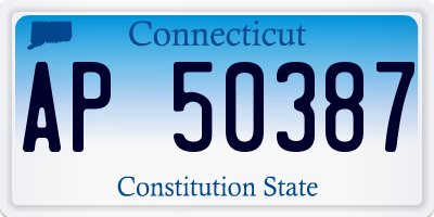 CT license plate AP50387