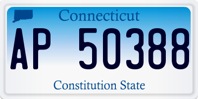 CT license plate AP50388