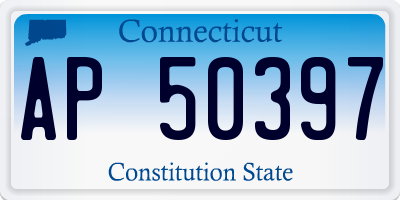 CT license plate AP50397
