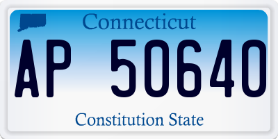 CT license plate AP50640