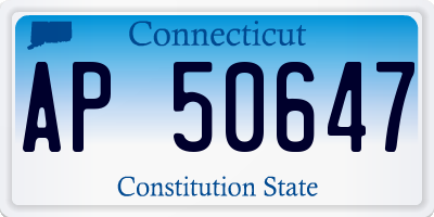 CT license plate AP50647
