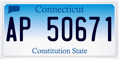 CT license plate AP50671