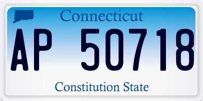 CT license plate AP50718