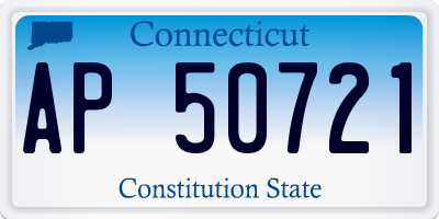 CT license plate AP50721