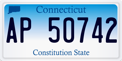 CT license plate AP50742