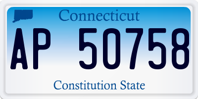 CT license plate AP50758