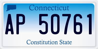CT license plate AP50761