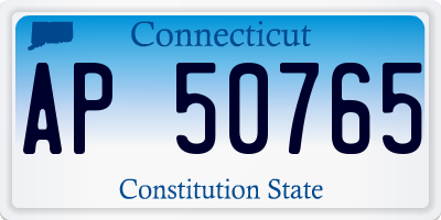 CT license plate AP50765