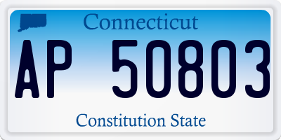 CT license plate AP50803