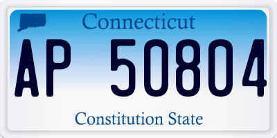 CT license plate AP50804