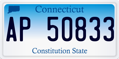 CT license plate AP50833