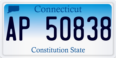 CT license plate AP50838