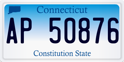 CT license plate AP50876