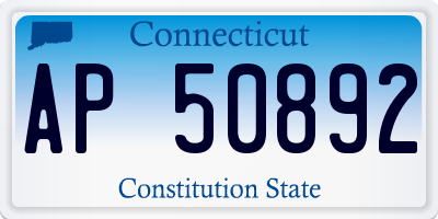 CT license plate AP50892