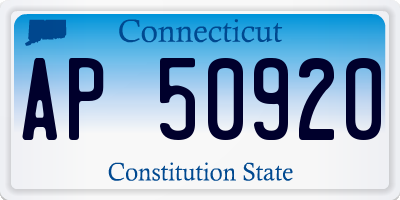 CT license plate AP50920