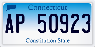 CT license plate AP50923
