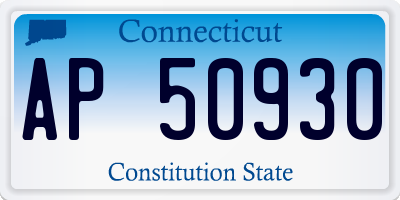 CT license plate AP50930