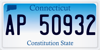 CT license plate AP50932