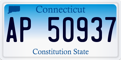 CT license plate AP50937