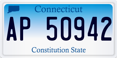 CT license plate AP50942