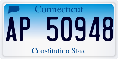 CT license plate AP50948