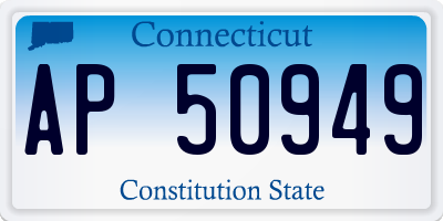 CT license plate AP50949