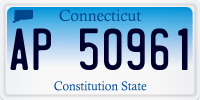 CT license plate AP50961