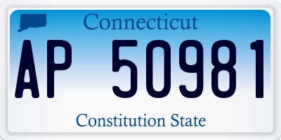 CT license plate AP50981