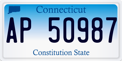 CT license plate AP50987