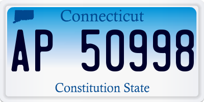 CT license plate AP50998