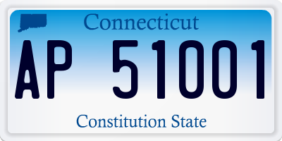 CT license plate AP51001
