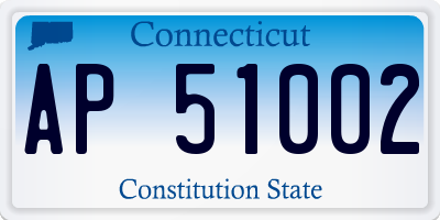 CT license plate AP51002