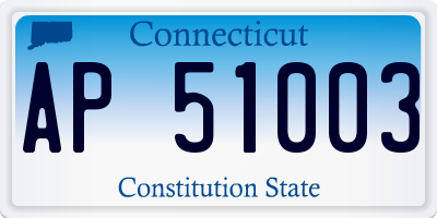 CT license plate AP51003