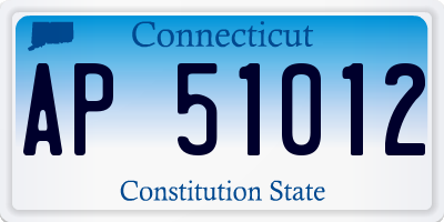 CT license plate AP51012