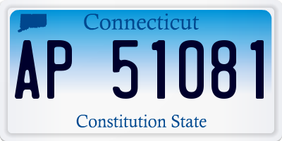 CT license plate AP51081