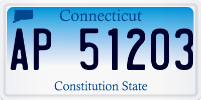 CT license plate AP51203