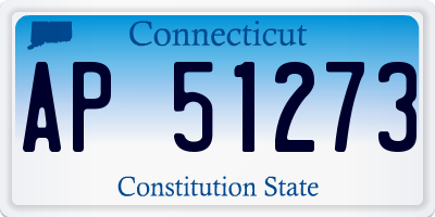 CT license plate AP51273