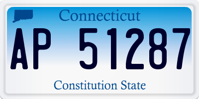CT license plate AP51287