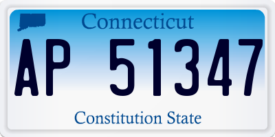 CT license plate AP51347