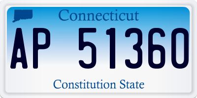 CT license plate AP51360