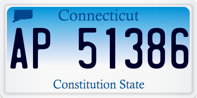 CT license plate AP51386