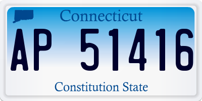 CT license plate AP51416