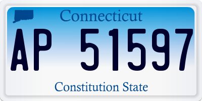 CT license plate AP51597