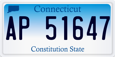 CT license plate AP51647