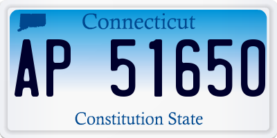 CT license plate AP51650