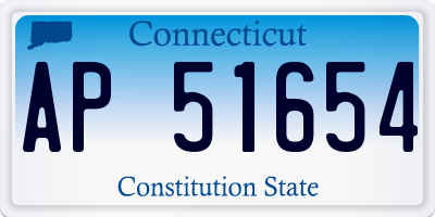 CT license plate AP51654