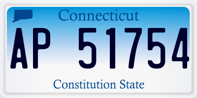 CT license plate AP51754