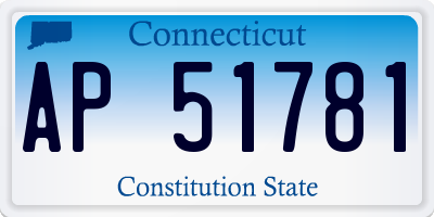 CT license plate AP51781
