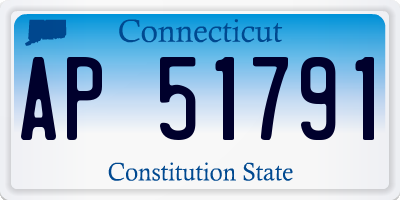 CT license plate AP51791